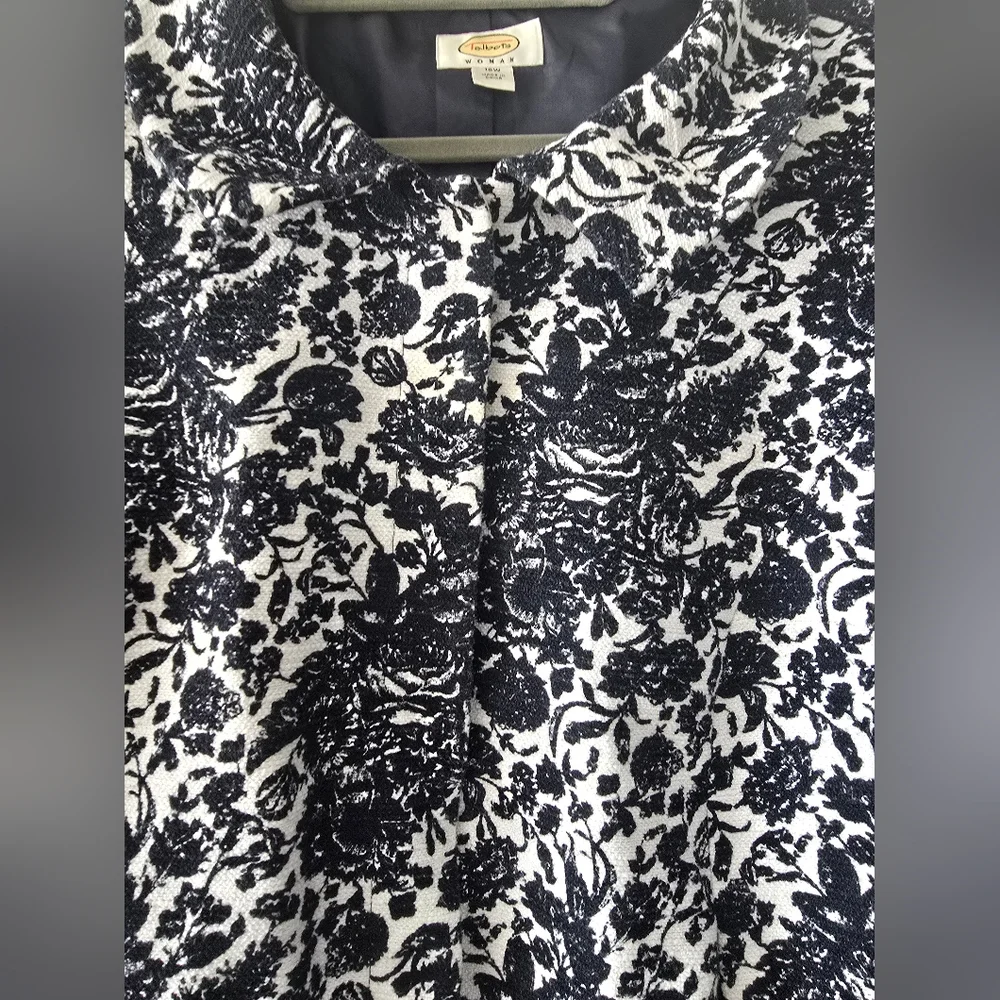 Talbots navy blue and white floral blazer women size 16W - Picture 5 of 15
